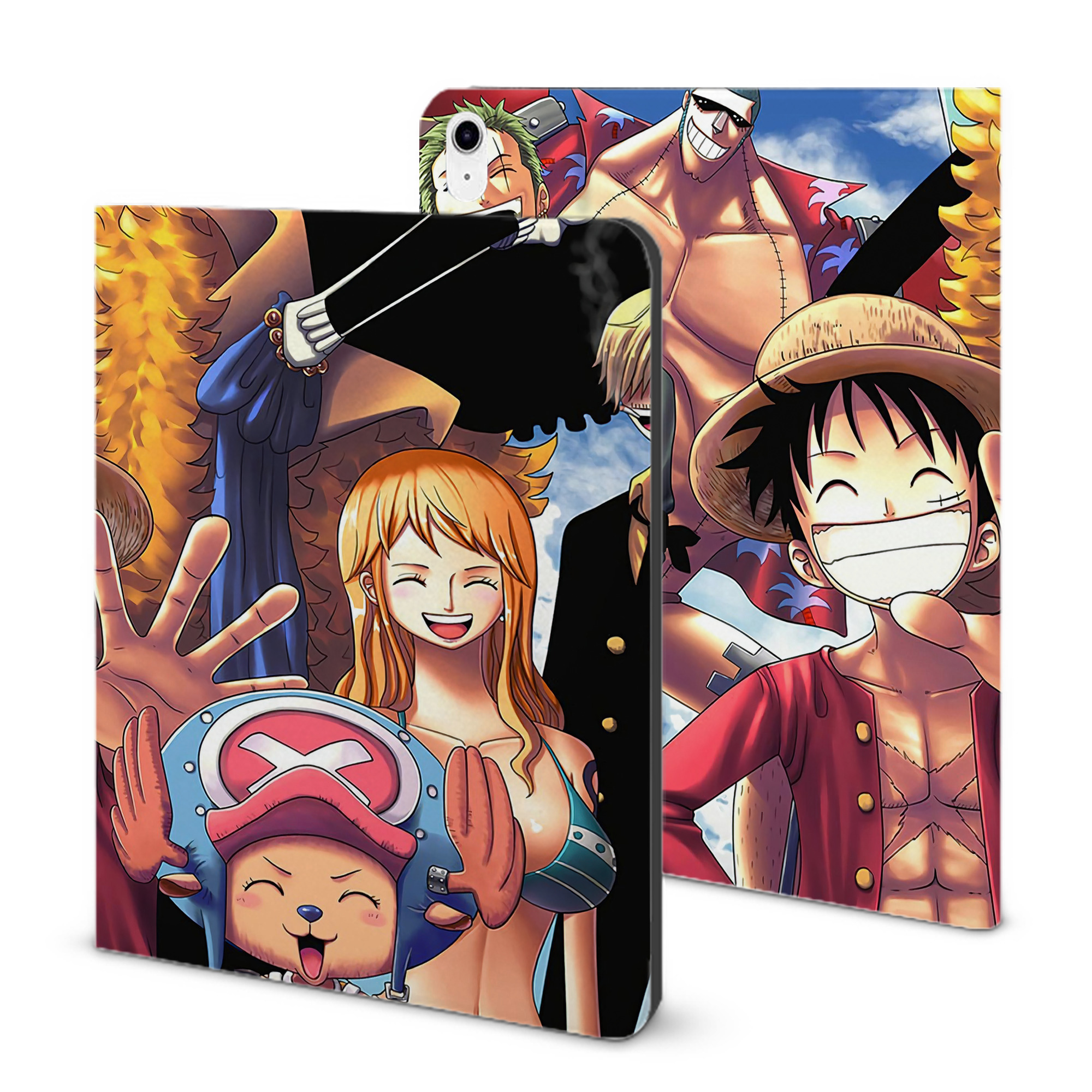 （画像用） ワンピース ONE PIECE IPad ケース ブック型 PUレザー TPU 耐衝撃 軽量 薄型 ペン収納なし 全面保護 IPad 各モデル対応